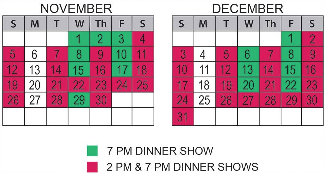 Christmas Show Schedule Wisconsin Dells